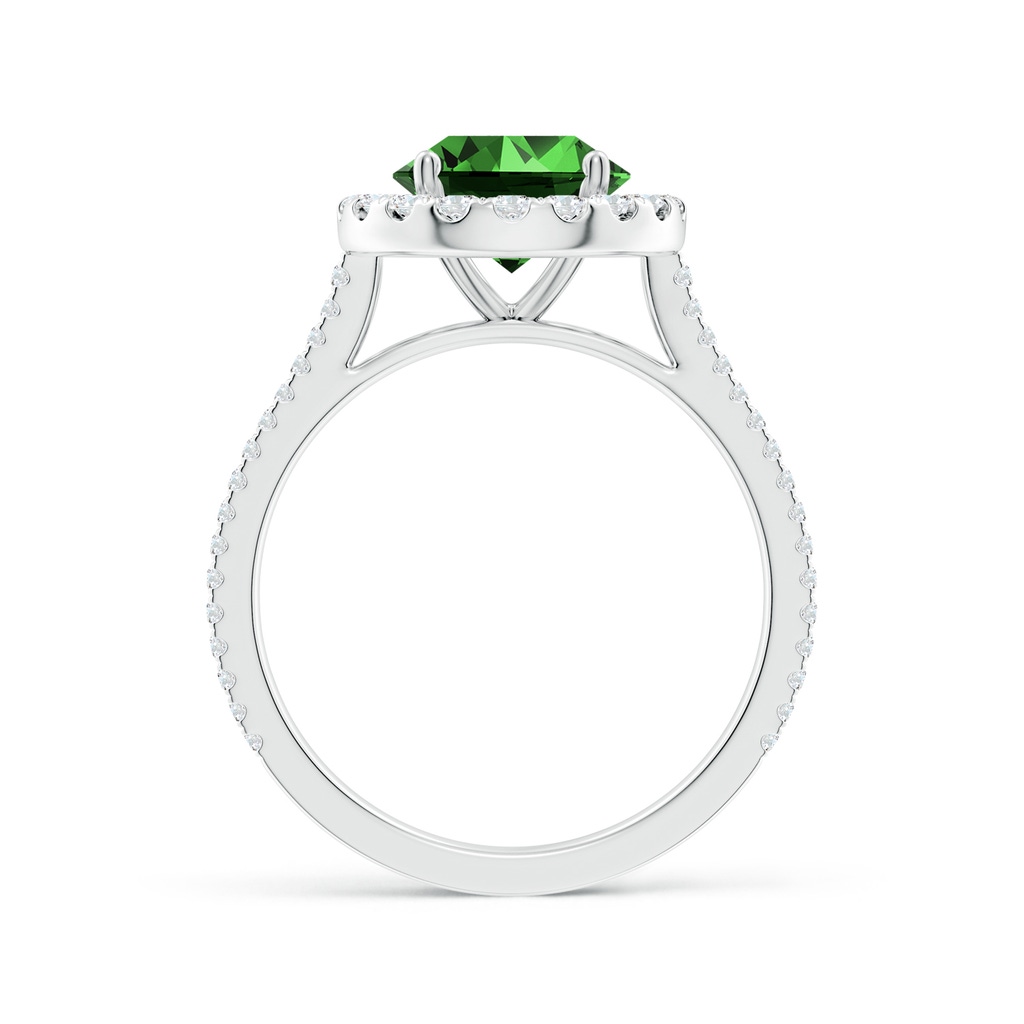 8mm Labgrown Lab-Grown Round Emerald Halo Ring with Diamond Accents in White Gold Side 199