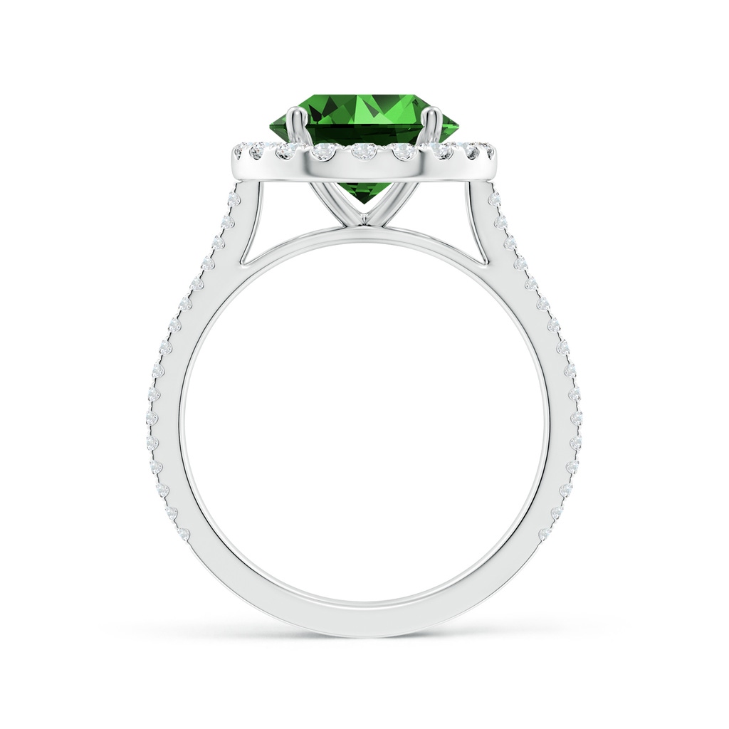 9mm Labgrown Lab-Grown Round Emerald Halo Ring with Diamond Accents in White Gold Side 199