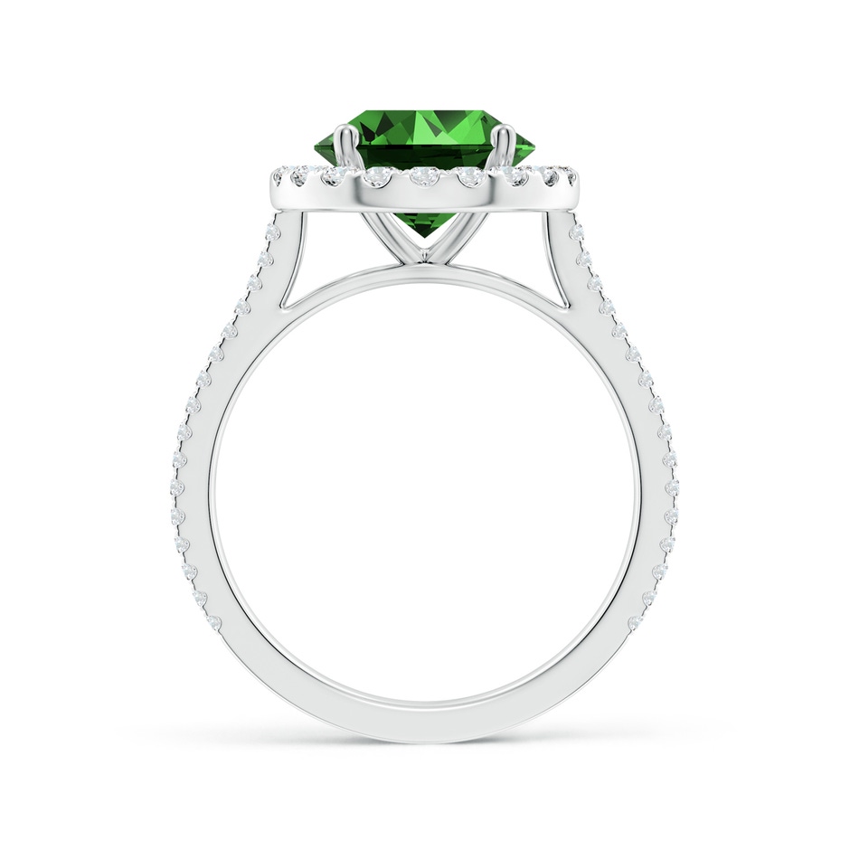 9mm Labgrown Lab-Grown Round Emerald Halo Ring with Diamond Accents in White Gold side 199