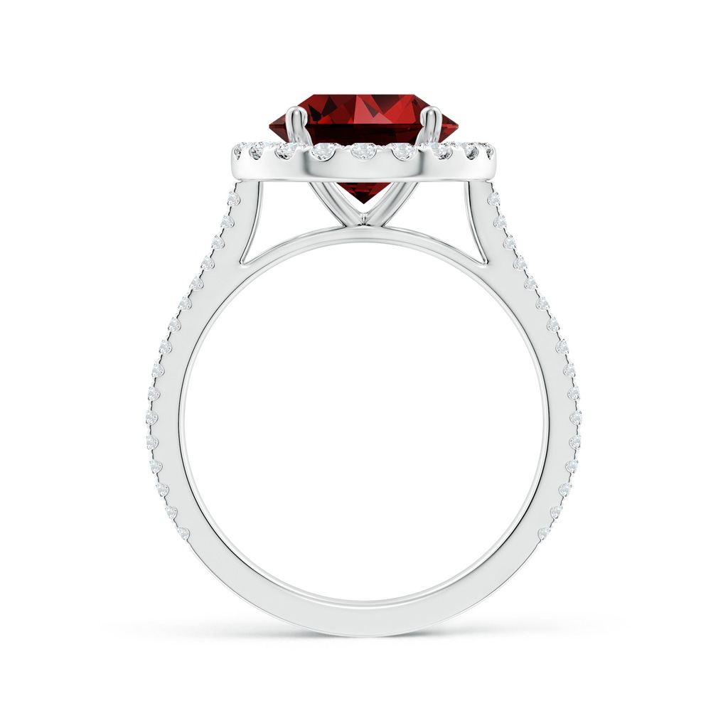 9mm Labgrown Lab-Grown Round Ruby Halo Ring with Diamond Accents in White Gold Side 199