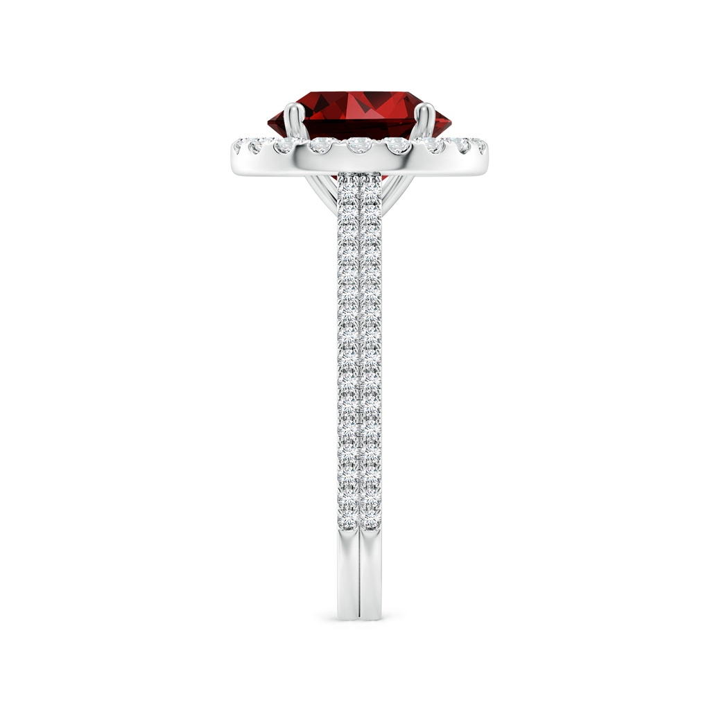 9mm Labgrown Lab-Grown Round Ruby Halo Ring with Diamond Accents in White Gold Side 299