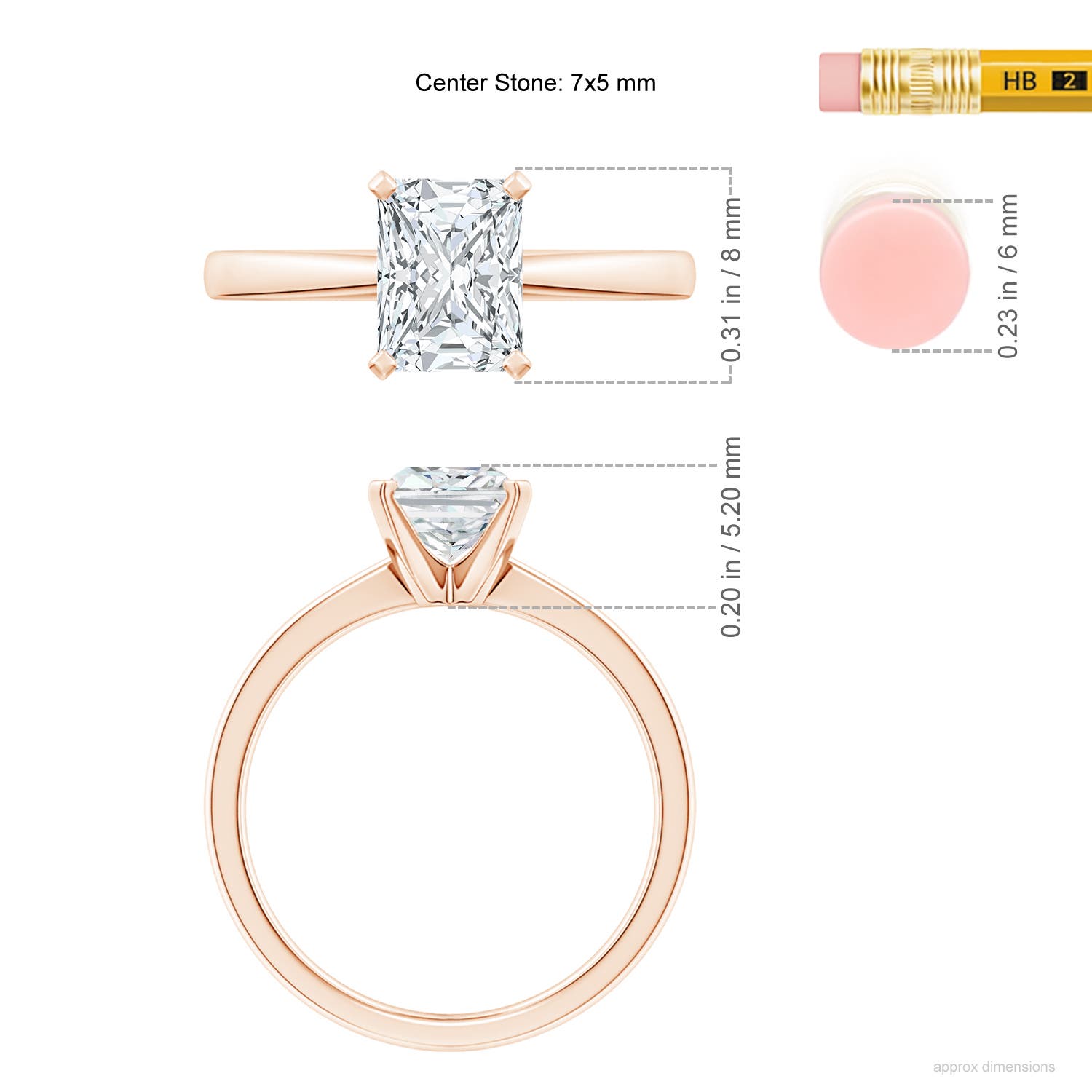 F-G, VS / 1 CT / 14 KT Rose Gold