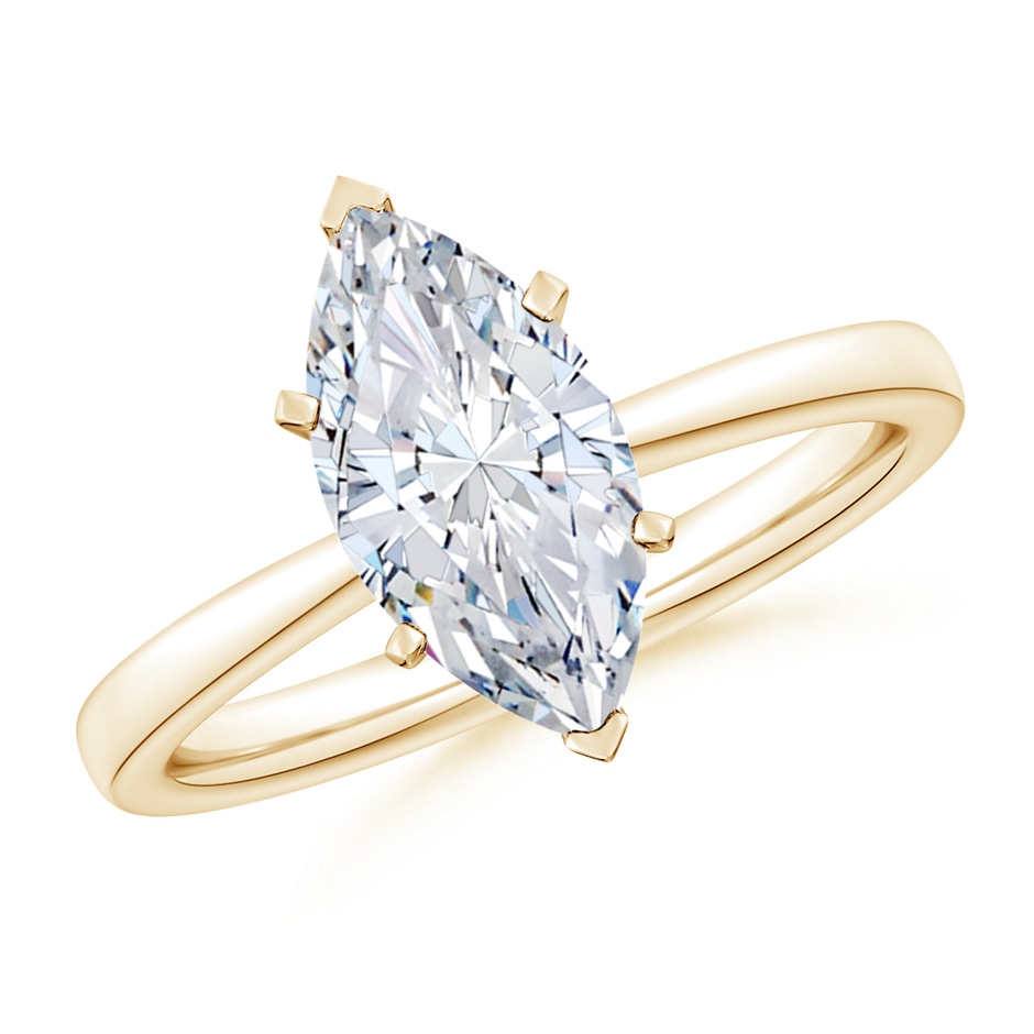 10x5mm FGVS Lab-Grown Marquise Diamond Reverse Tapered Shank Solitaire Engagement Ring in 10K Yellow Gold 