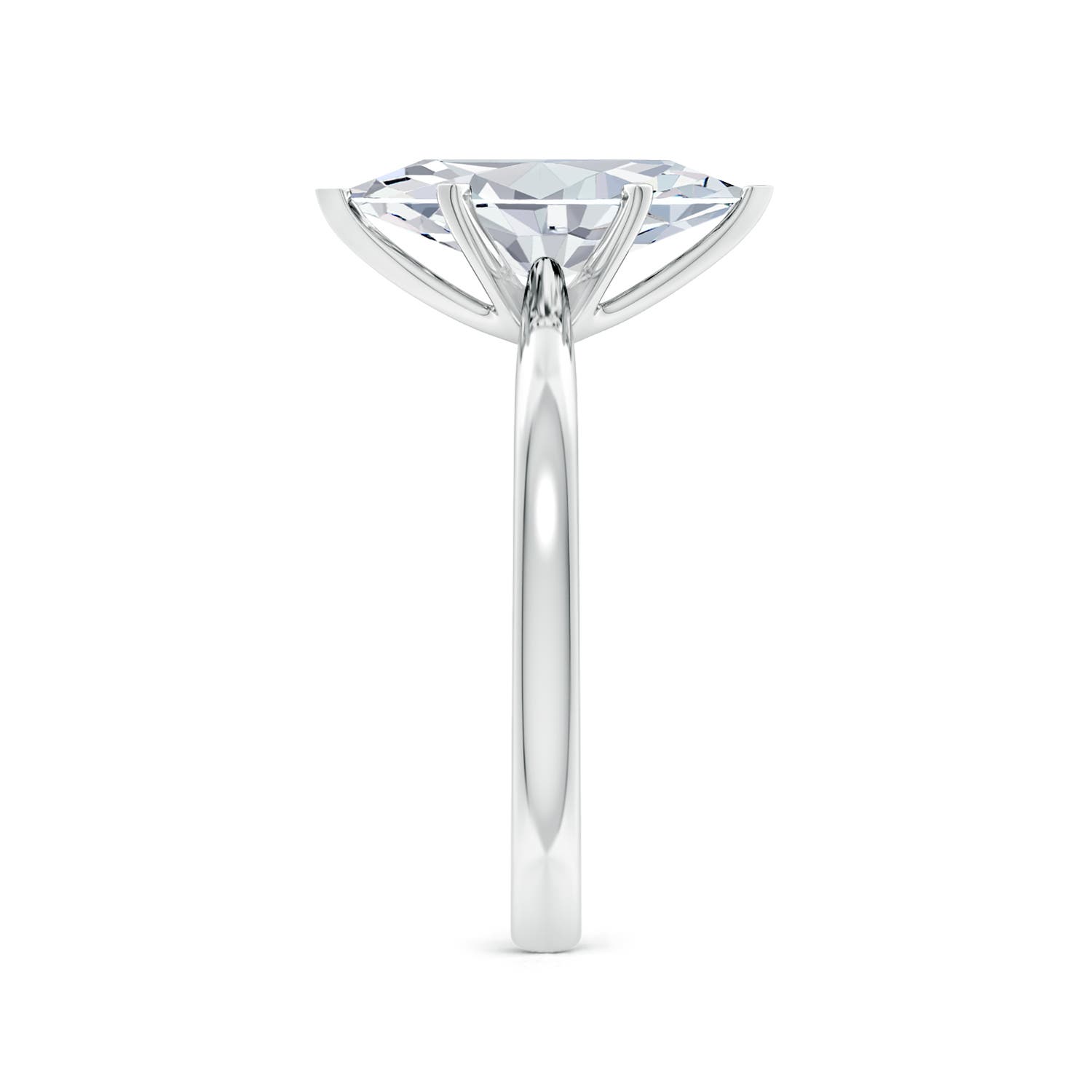 10x5mm FGVS Lab-Grown Marquise Diamond Reverse Tapered Shank Solitaire Engagement Ring in 18CT White Gold - side 5