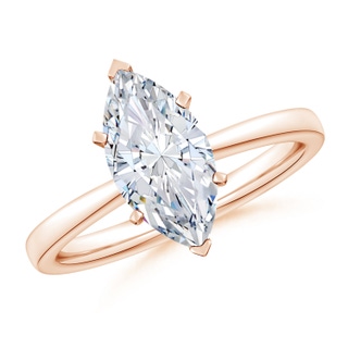 10x5mm FGVS Lab-Grown Marquise Diamond Reverse Tapered Shank Solitaire Engagement Ring in 9K Rose Gold