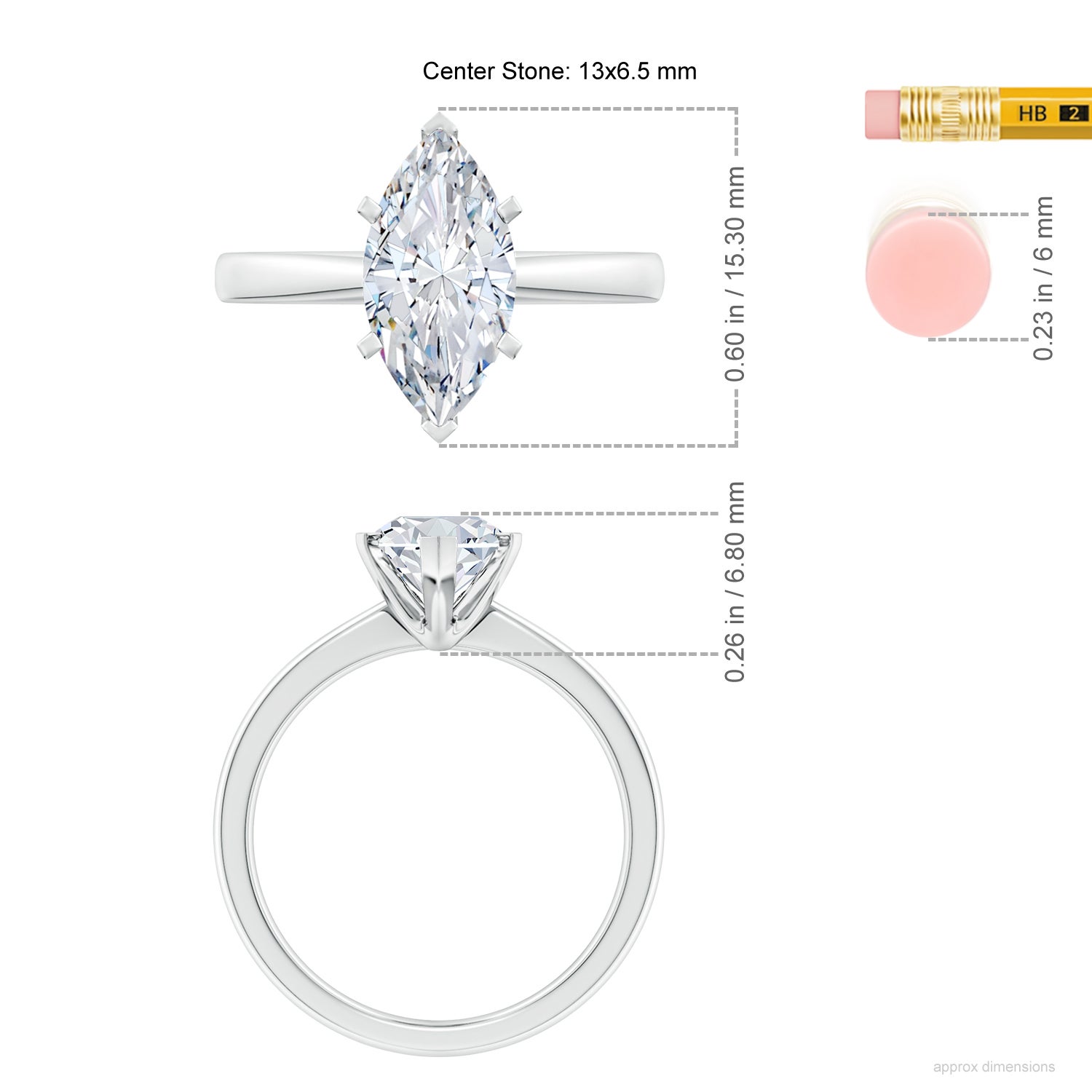 Marquise Diamond Size Chart Mm To Carat Lab-Grown Marquise Diamond