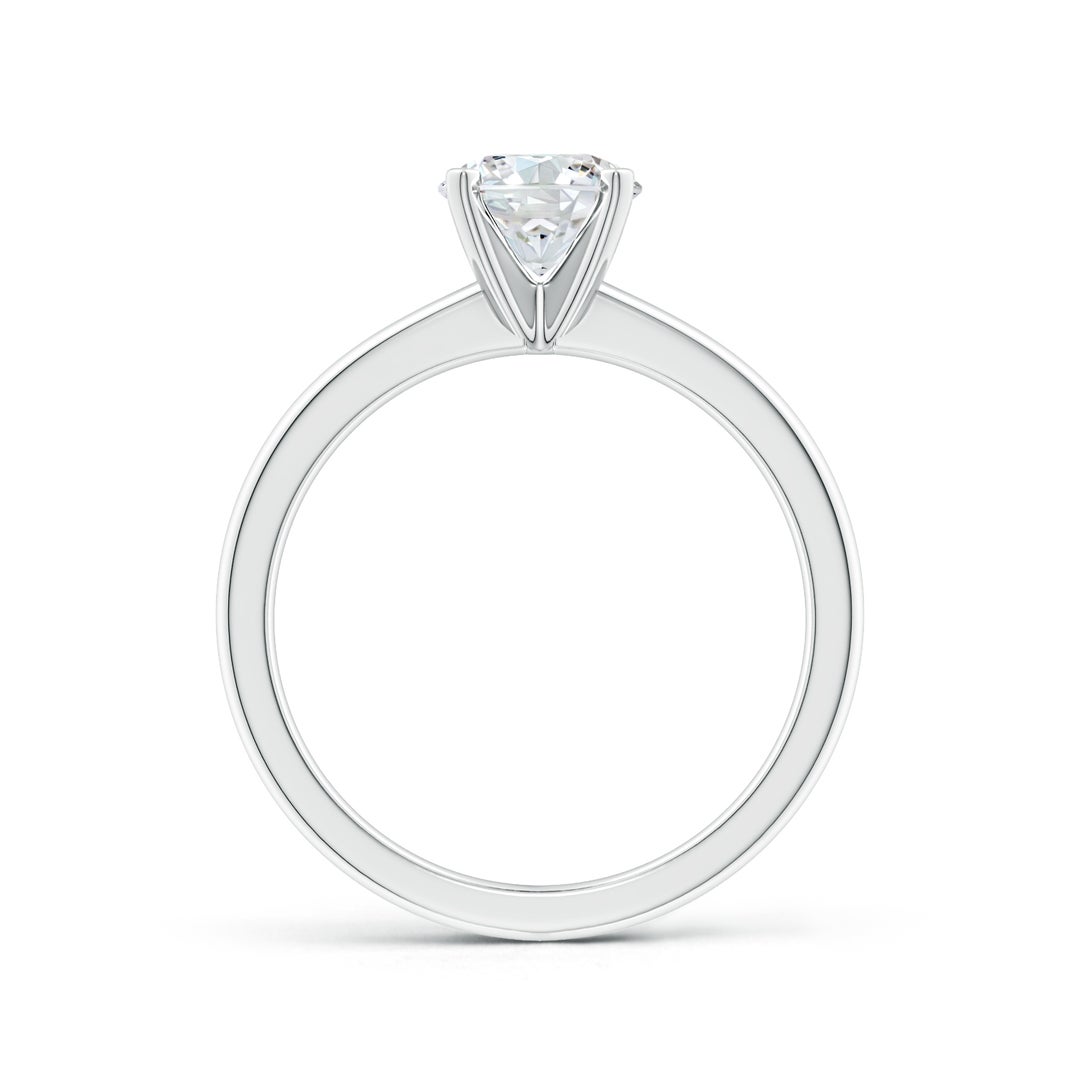 6.4mm FGVS Lab-Grown Solitaire Round Diamond Tapered Shank Engagement Ring in 18K White Gold - side 3
