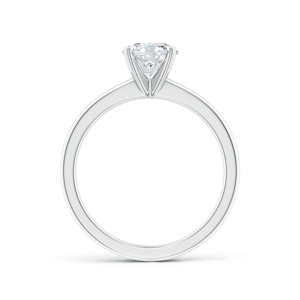 6.4mm FGVS Lab-Grown Solitaire Round Diamond Tapered Shank Engagement Ring in 18K White Gold Side 199