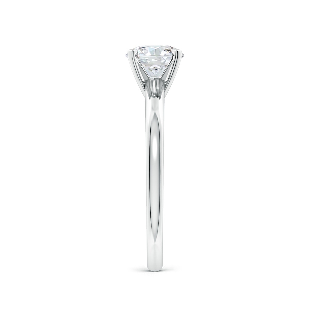 6.4mm FGVS Lab-Grown Solitaire Round Diamond Tapered Shank Engagement Ring in 18K White Gold Side 299