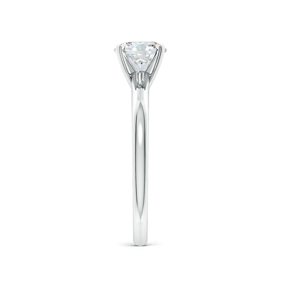 6.4mm FGVS Lab-Grown Solitaire Round Diamond Tapered Shank Engagement Ring in 18K White Gold side 299