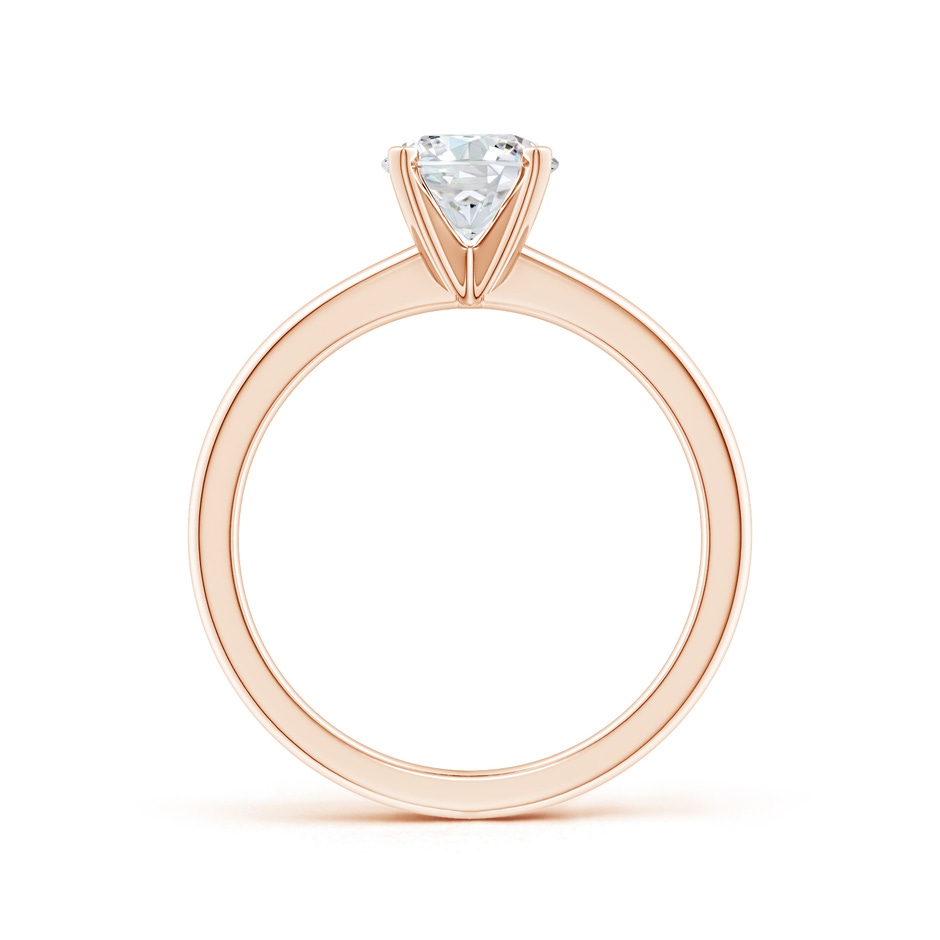 6.4mm FGVS Lab-Grown Solitaire Round Diamond Tapered Shank Engagement Ring in Rose Gold side 199