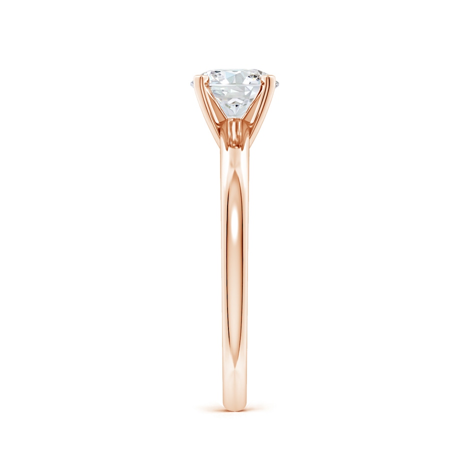 6.4mm FGVS Lab-Grown Solitaire Round Diamond Tapered Shank Engagement Ring in Rose Gold side 299