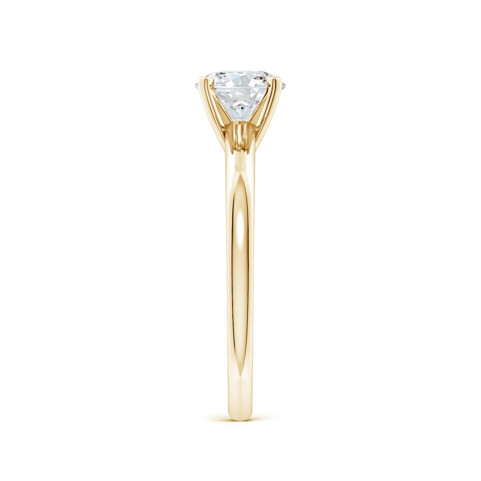 6.4mm FGVS Lab-Grown Solitaire Round Diamond Tapered Shank Engagement Ring in Yellow Gold side 299