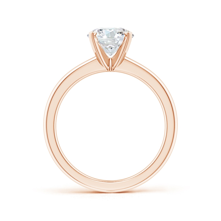 9.2mm FGVS Lab-Grown Solitaire Round Diamond Tapered Shank Engagement Ring in Rose Gold side 199