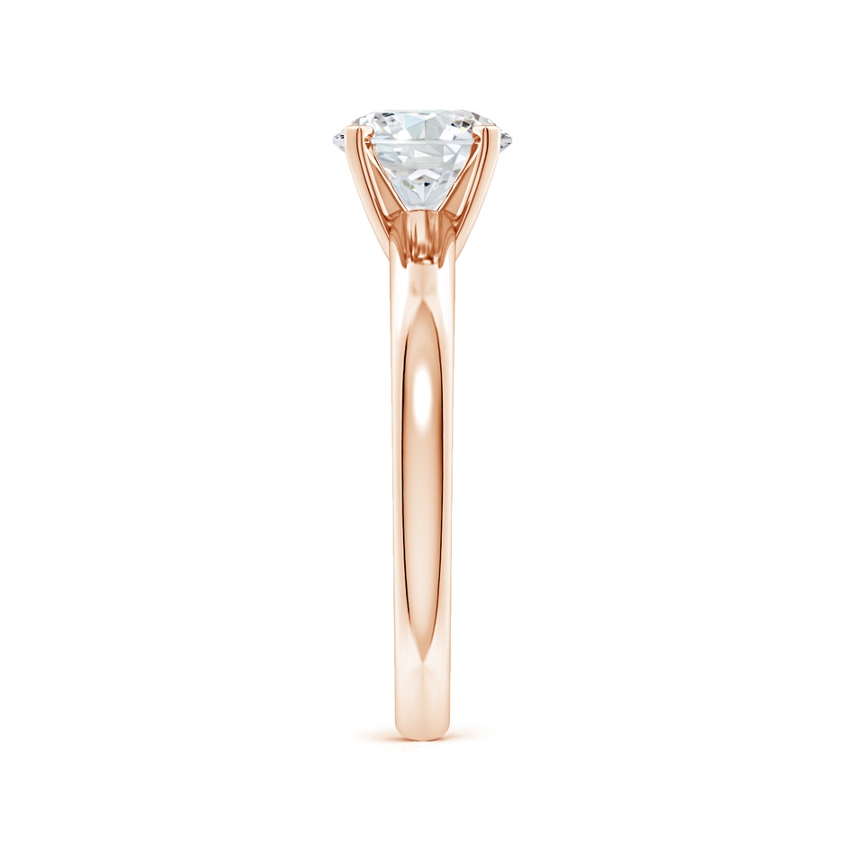 9.2mm FGVS Lab-Grown Solitaire Round Diamond Tapered Shank Engagement Ring in Rose Gold side 299