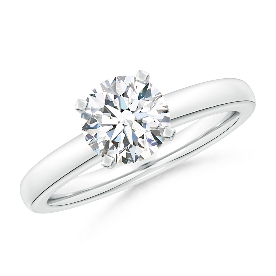 9.2mm FGVS Lab-Grown Solitaire Round Diamond Tapered Shank Engagement Ring in White Gold 