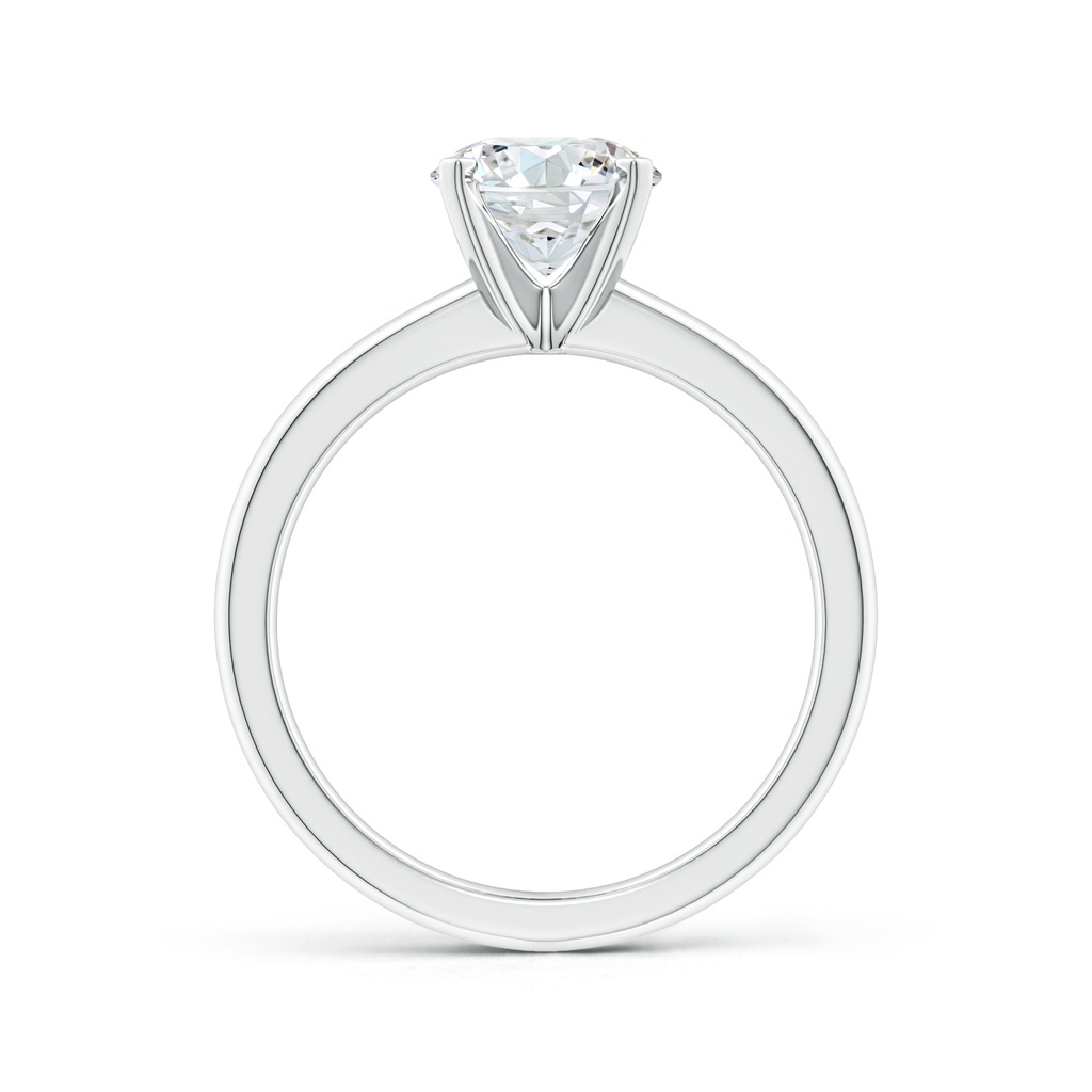 9.2mm FGVS Lab-Grown Solitaire Round Diamond Tapered Shank Engagement Ring in White Gold Side 199