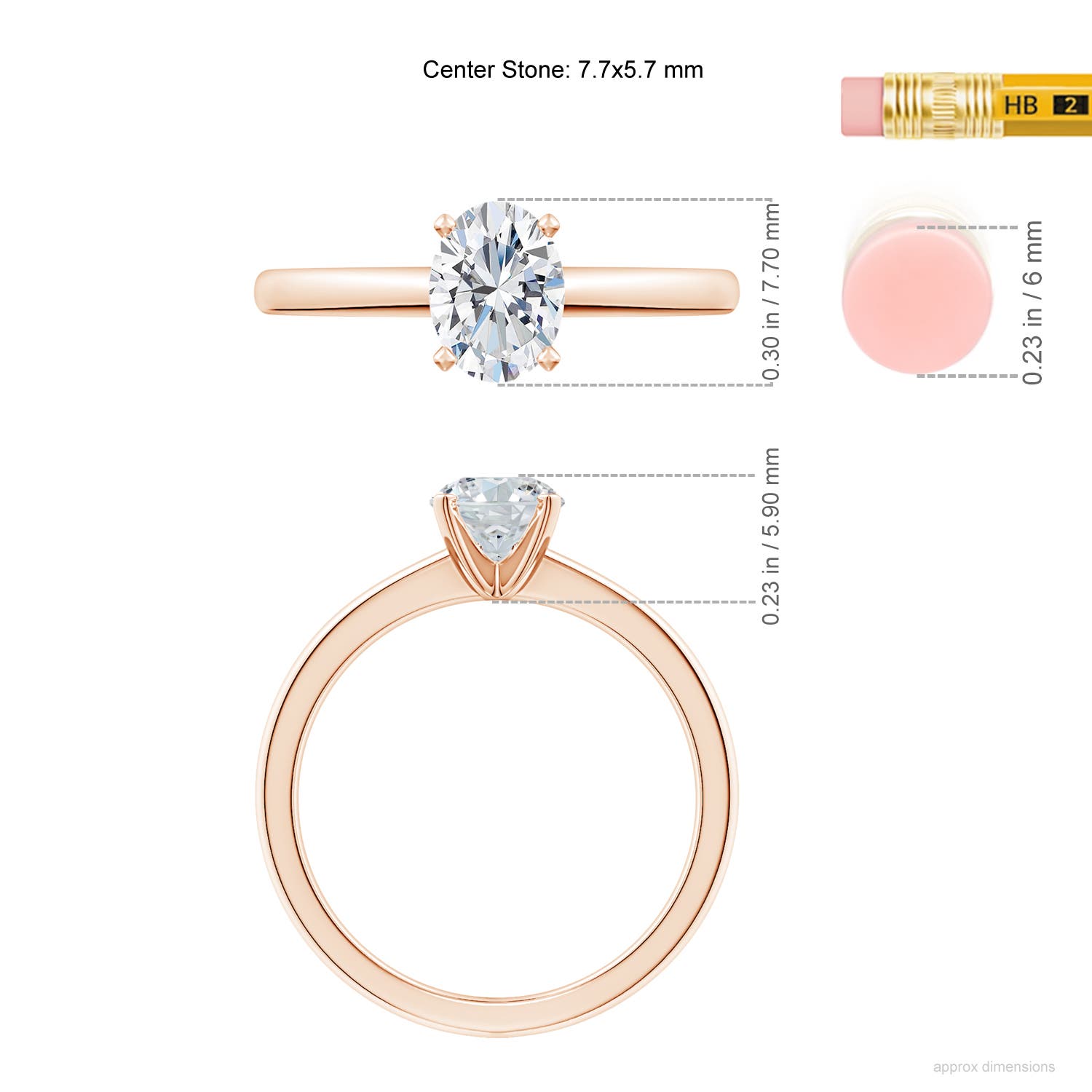 F-G, VS / 1 CT / 14 KT Rose Gold