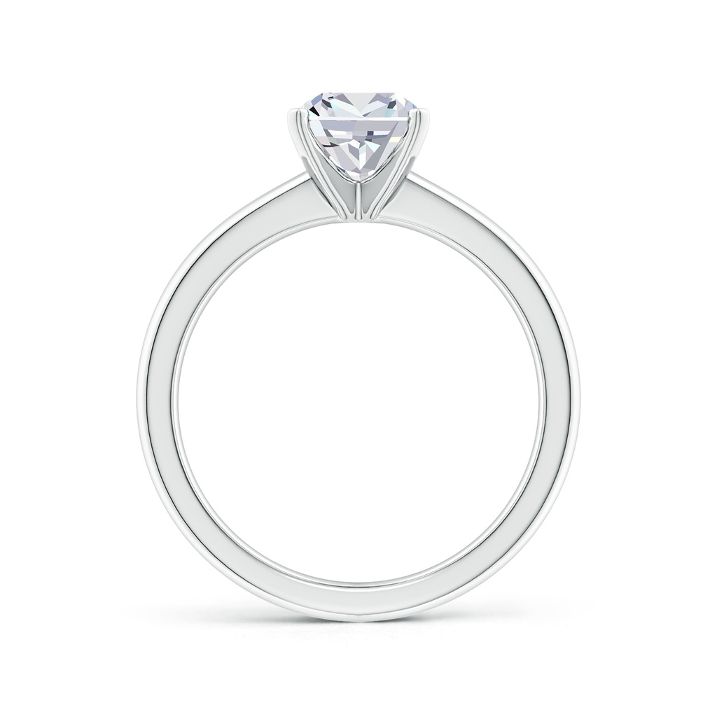 7.1mm FGVS Lab-Grown Solitaire Cushion Diamond Tapered Shank Engagement Ring in White Gold Side 199