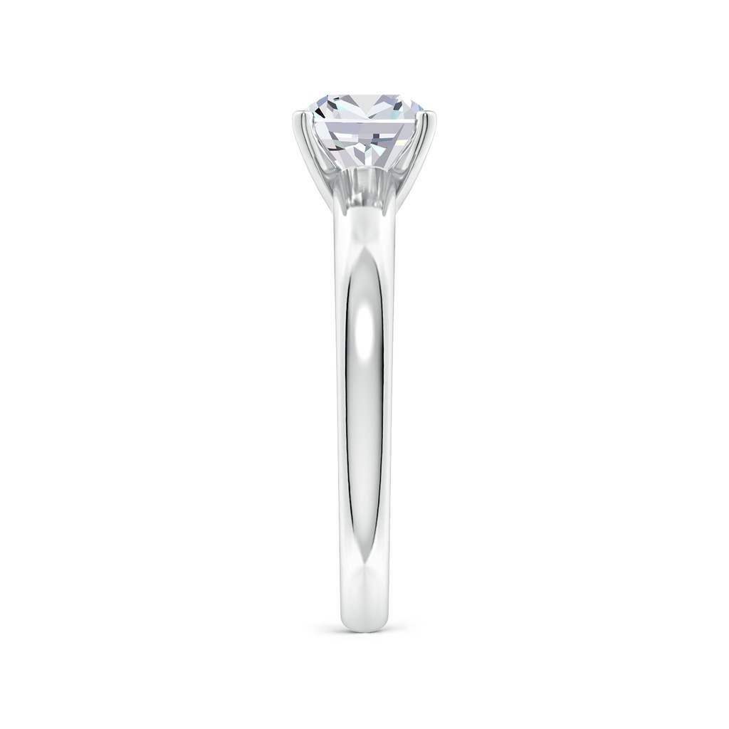 7.1mm FGVS Lab-Grown Solitaire Cushion Diamond Tapered Shank Engagement Ring in White Gold Side 299
