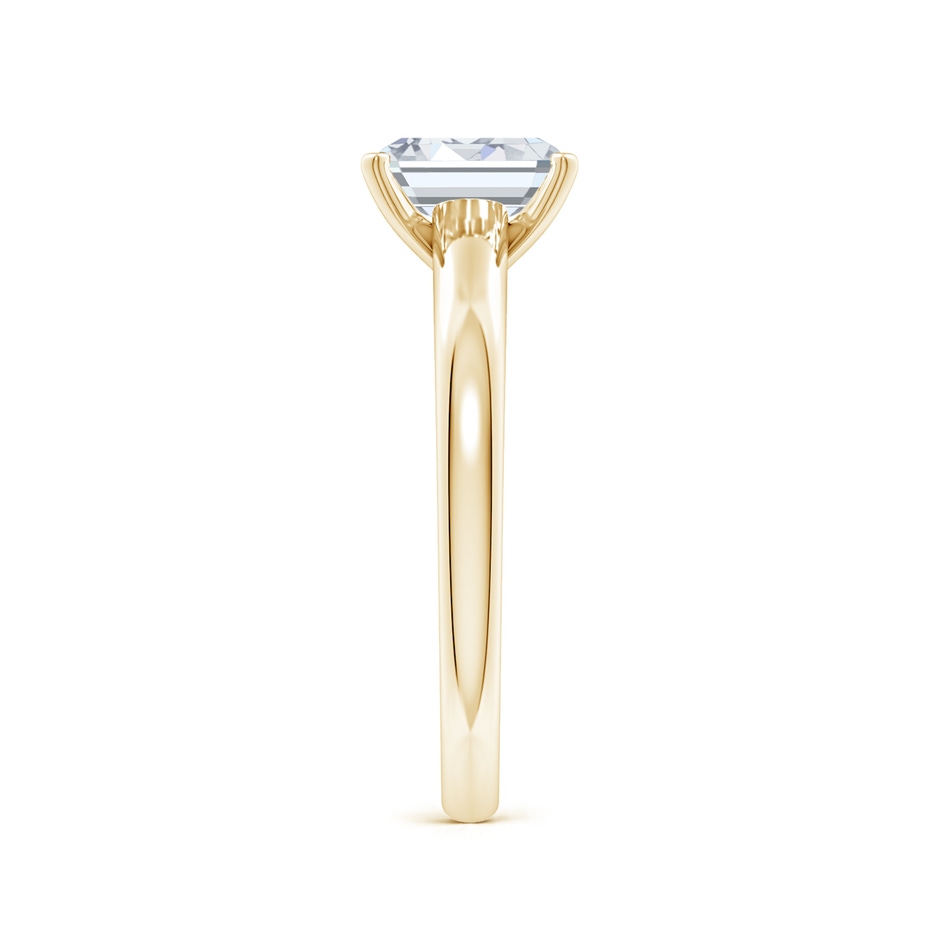 6.5x5mm FGVS Lab-Grown Solitaire Emerald-Cut Diamond Tapered Shank Engagement Ring in Yellow Gold side 299
