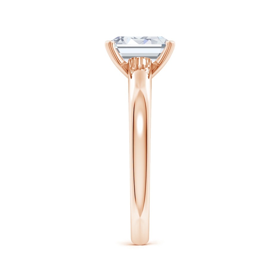 8.5x6.5mm FGVS Lab-Grown Solitaire Emerald-Cut Diamond Tapered Shank Engagement Ring in Rose Gold side 299