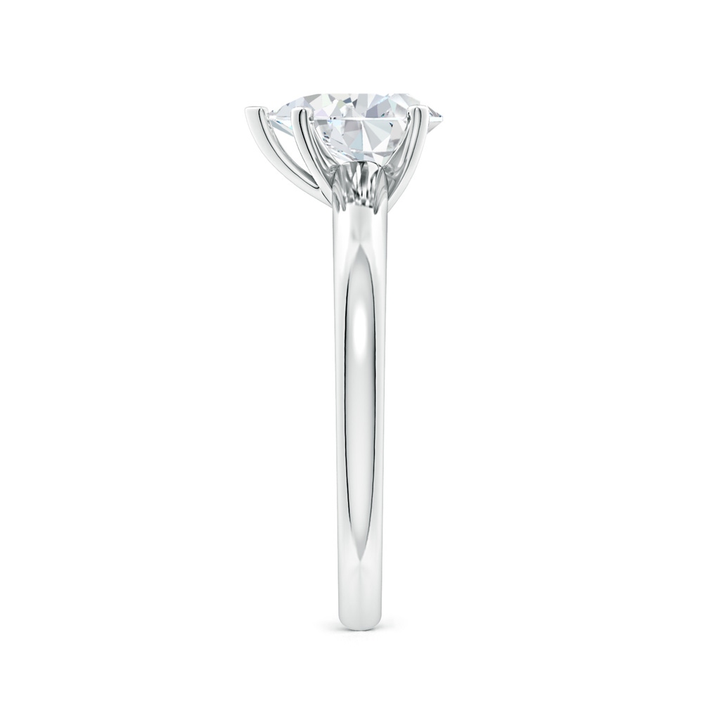12x8mm FGVS Lab-Grown Solitaire Pear Diamond Tapered Shank Engagement Ring in White Gold Side 299