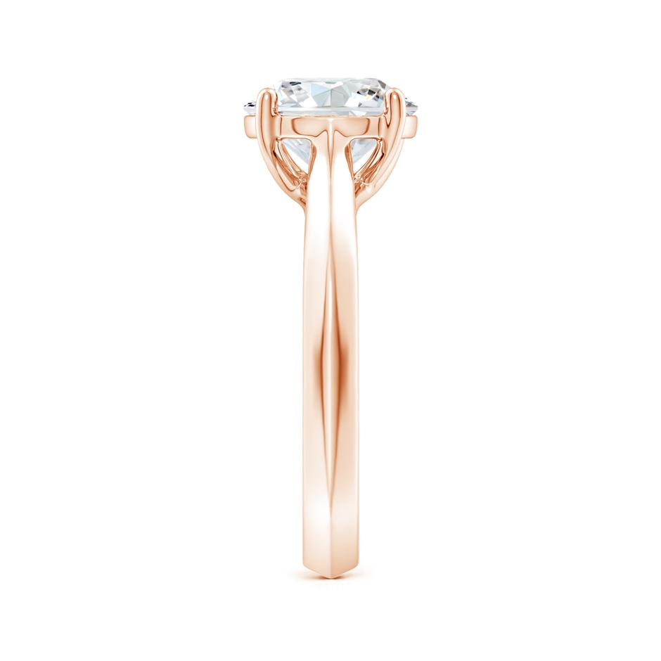 10.1mm FGVS Lab-Grown Round Diamond Knife-Edge Shank Trellis Engagement Ring in 18K Rose Gold side 299