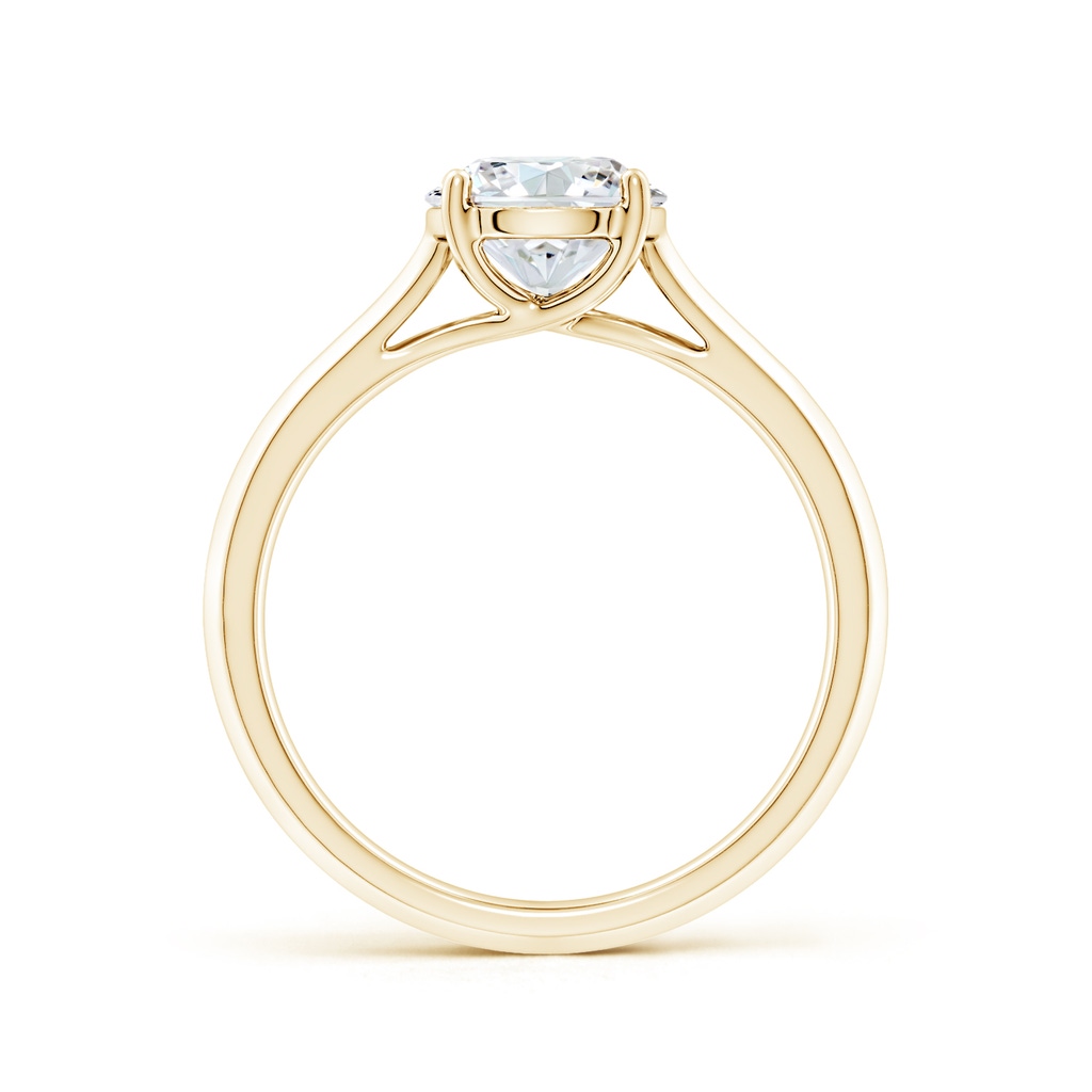 8mm FGVS Lab-Grown Round Diamond Knife-Edge Shank Trellis Engagement Ring in Yellow Gold - side 199