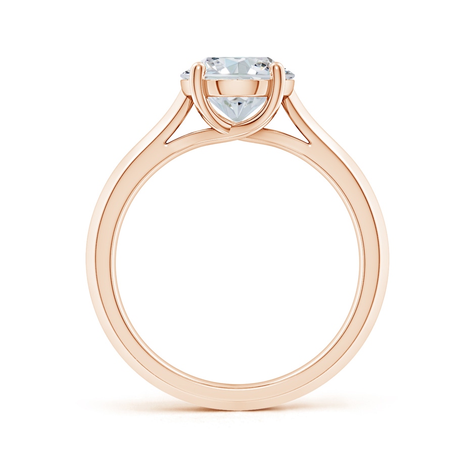 12x8mm FGVS Lab-Grown Oval Diamond Knife-Edge Shank Trellis Engagement Ring in Rose Gold side 199