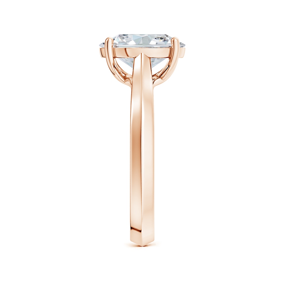 12x8mm FGVS Lab-Grown Oval Diamond Knife-Edge Shank Trellis Engagement Ring in Rose Gold side 299