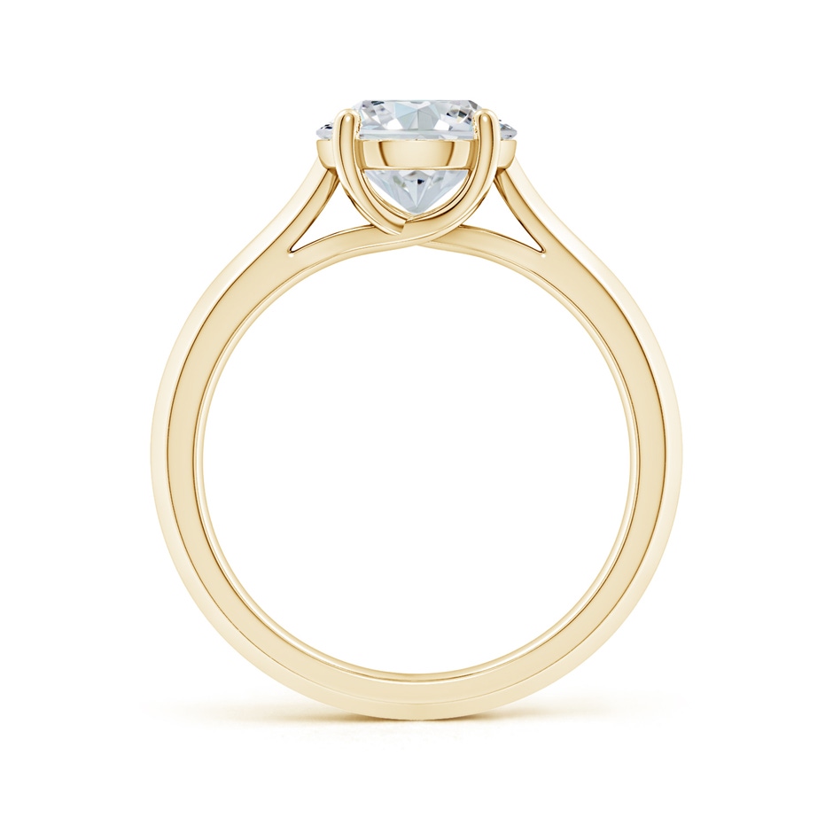 12x8mm FGVS Lab-Grown Oval Diamond Knife-Edge Shank Trellis Engagement Ring in Yellow Gold side 199
