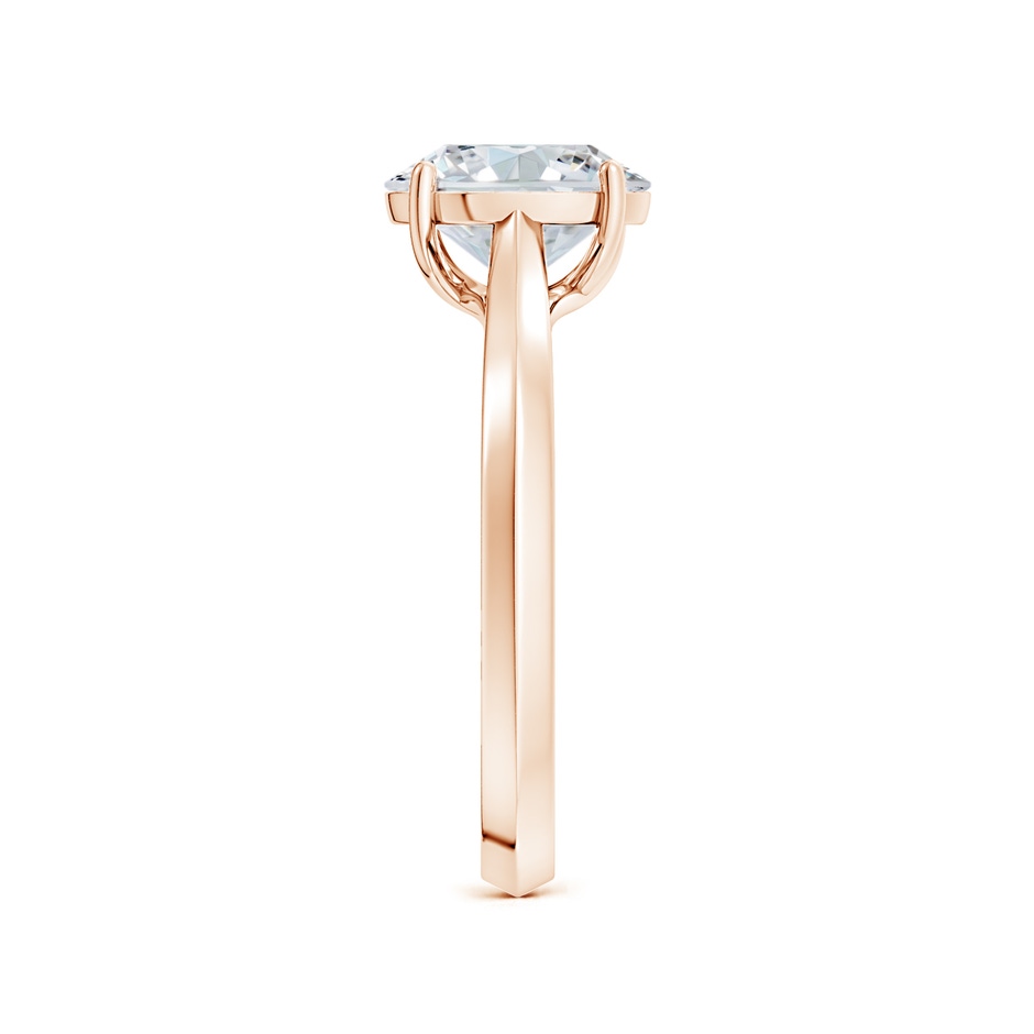 7.7x5.7mm FGVS Lab-Grown Oval Diamond Knife-Edge Shank Trellis Engagement Ring in Rose Gold side 299