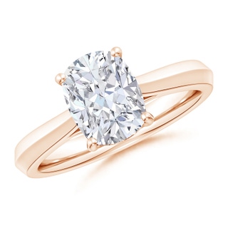 10x7.5mm FGVS Lab-Grown Cushion Rectangular Diamond Knife-Edge Shank Trellis Engagement Ring in 18K Rose Gold