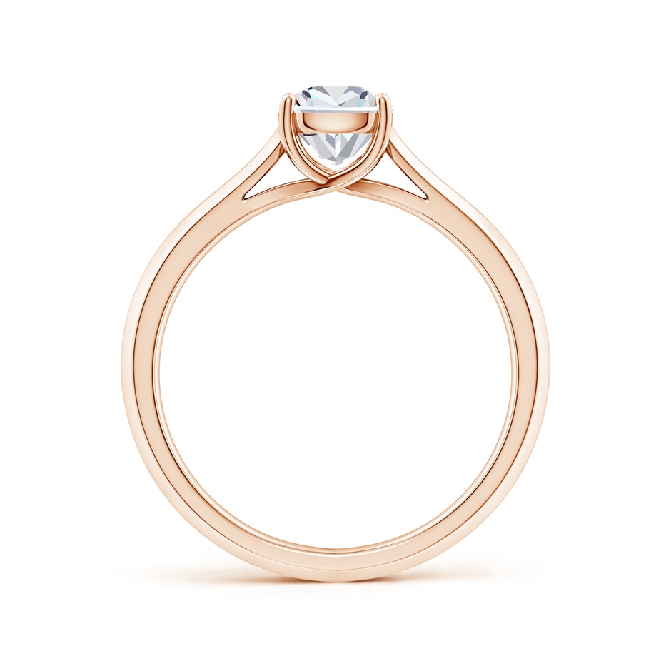 7x5mm FGVS Lab-Grown Cushion Rectangular Diamond Knife-Edge Shank Trellis Engagement Ring in 9K Rose Gold side 199