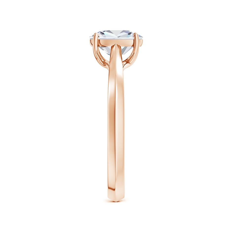 7x5mm FGVS Lab-Grown Cushion Rectangular Diamond Knife-Edge Shank Trellis Engagement Ring in 9K Rose Gold side 299