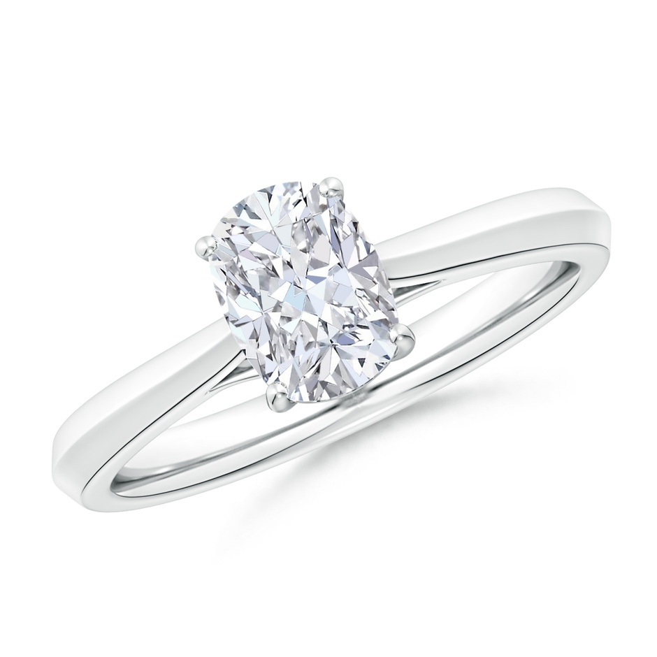 7x5mm FGVS Lab-Grown Cushion Rectangular Diamond Knife-Edge Shank Trellis Engagement Ring in P950 Platinum 