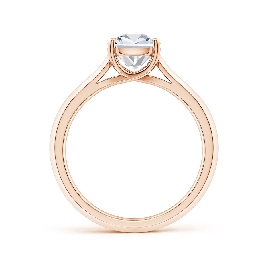 8.5x6.5mm FGVS Lab-Grown Cushion Rectangular Diamond Knife-Edge Shank Trellis Engagement Ring in Rose Gold side 199