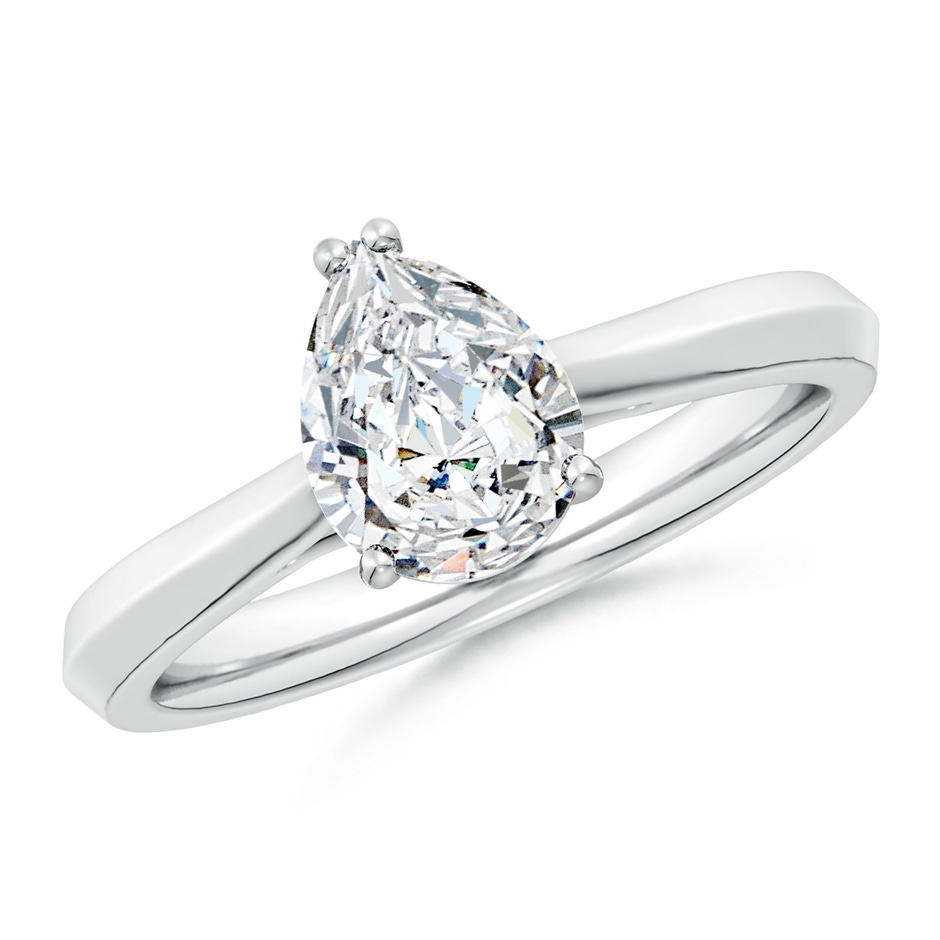 12x8mm FGVS Lab-Grown Pear Diamond Knife-Edge Shank Trellis Engagement Ring in P950 Platinum 
