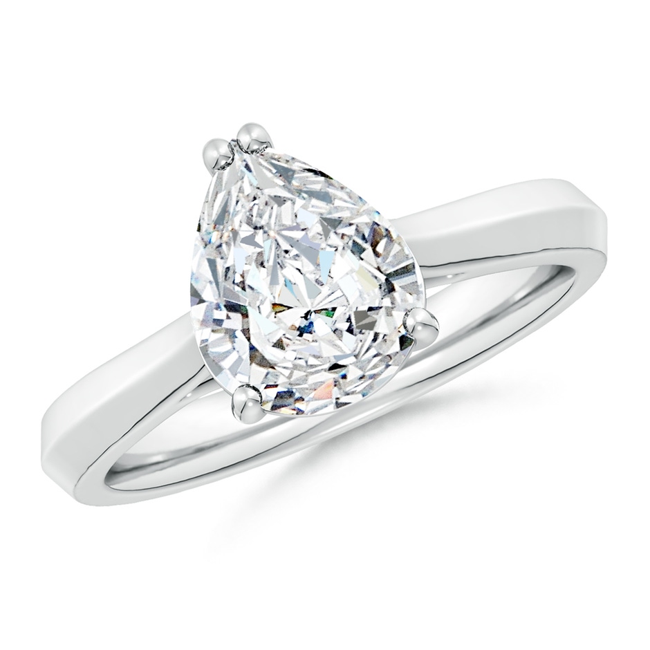 15x9mm FGVS Lab-Grown Pear Diamond Knife-Edge Shank Trellis Engagement Ring in White Gold 