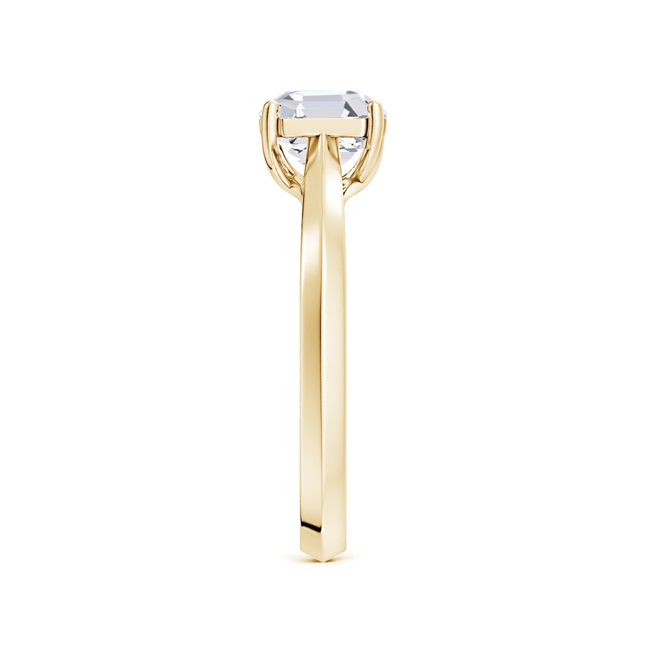 8mm FGVS Lab-Grown Square Emerald-Cut Diamond Knife-Edge Shank Trellis Engagement Ring in Yellow Gold side 299