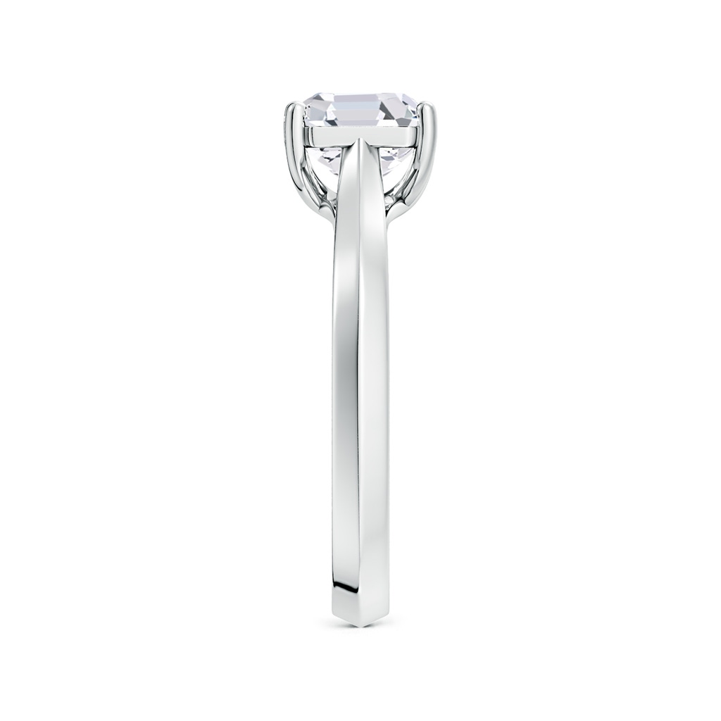 9mm FGVS Lab-Grown Square Emerald-Cut Diamond Knife-Edge Shank Trellis Engagement Ring in White Gold Side 299