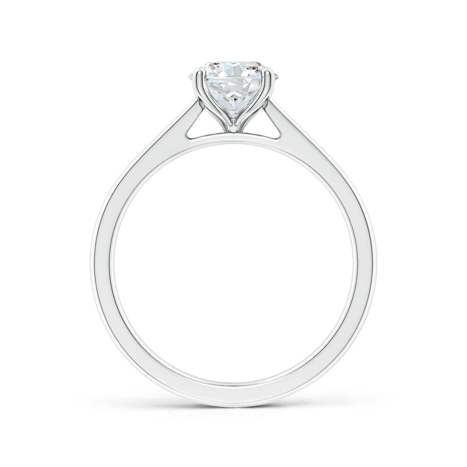 10.1mm FGVS Lab-Grown Round Diamond Reverse Tapered Shank Cathedral Engagement Ring in White Gold