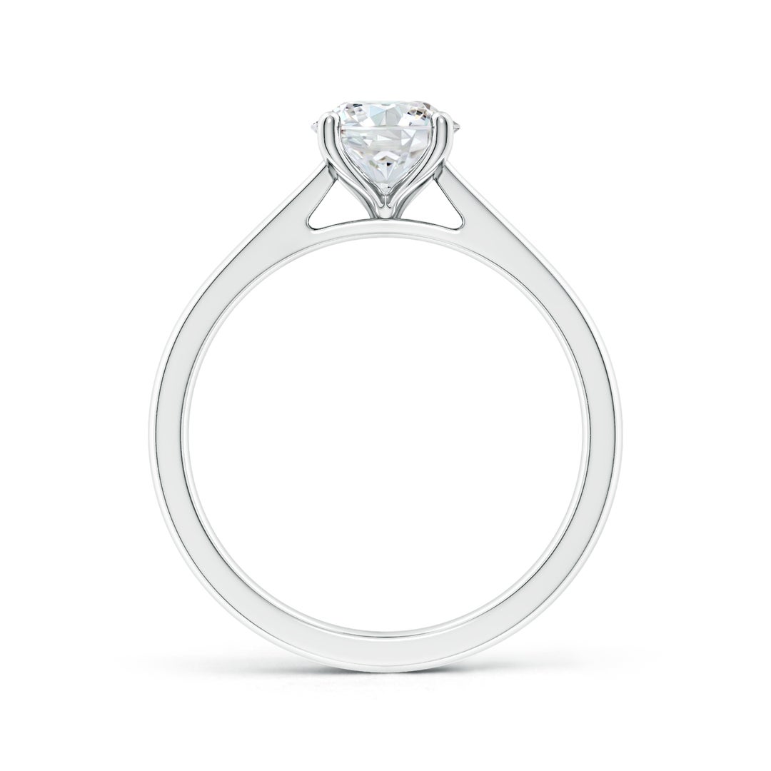 10.1mm FGVS Lab-Grown Round Diamond Reverse Tapered Shank Cathedral Engagement Ring in White Gold - side 3