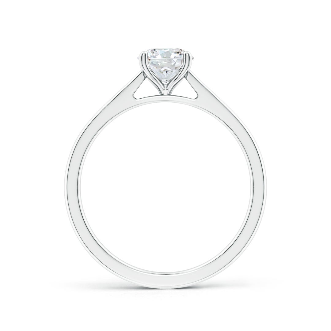 9.2mm FGVS Lab-Grown Round Diamond Reverse Tapered Shank Cathedral Engagement Ring in White Gold - side 3