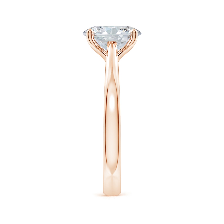 12x8mm FGVS Lab-Grown Oval Diamond Reverse Tapered Shank Cathedral Engagement Ring in Rose Gold side 299