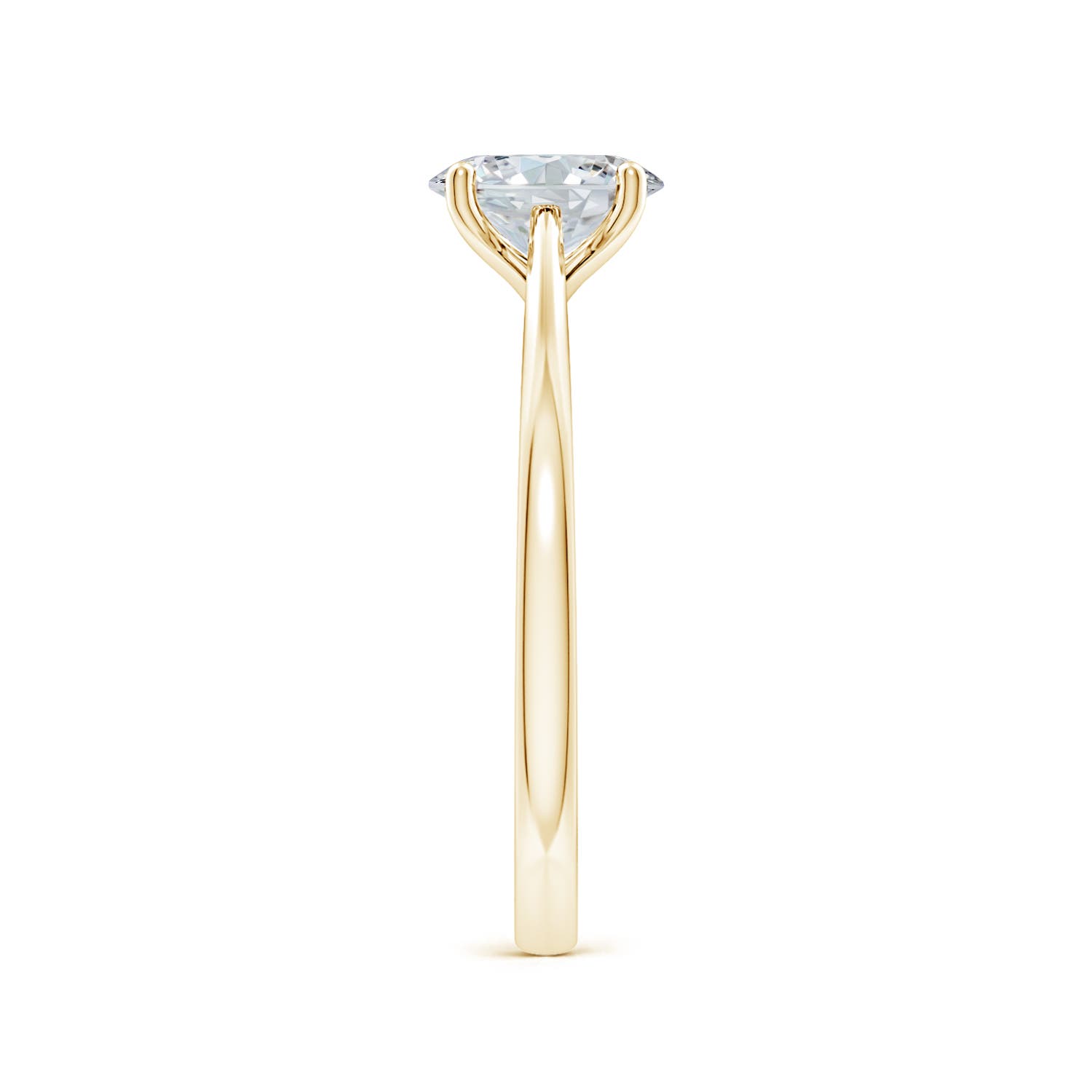 7.7x5.7mm FGVS Lab-Grown Oval Diamond Reverse Tapered Shank Cathedral Engagement Ring in 18K Yellow Gold - side 4