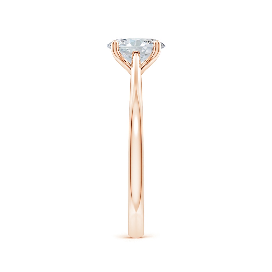 7.7x5.7mm FGVS Lab-Grown Oval Diamond Reverse Tapered Shank Cathedral Engagement Ring in Rose Gold side 299