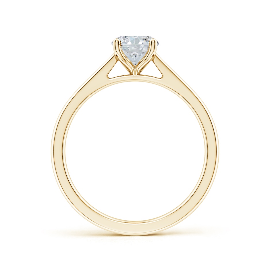 9.5x7mm FGVS Lab-Grown Oval Diamond Reverse Tapered Shank Cathedral Engagement Ring in Yellow Gold side 199