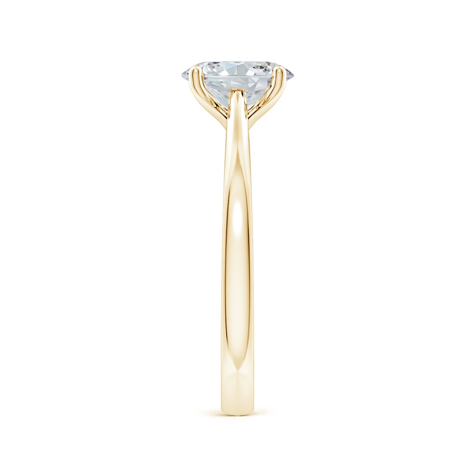 9.5x7mm FGVS Lab-Grown Oval Diamond Reverse Tapered Shank Cathedral Engagement Ring in Yellow Gold side 299